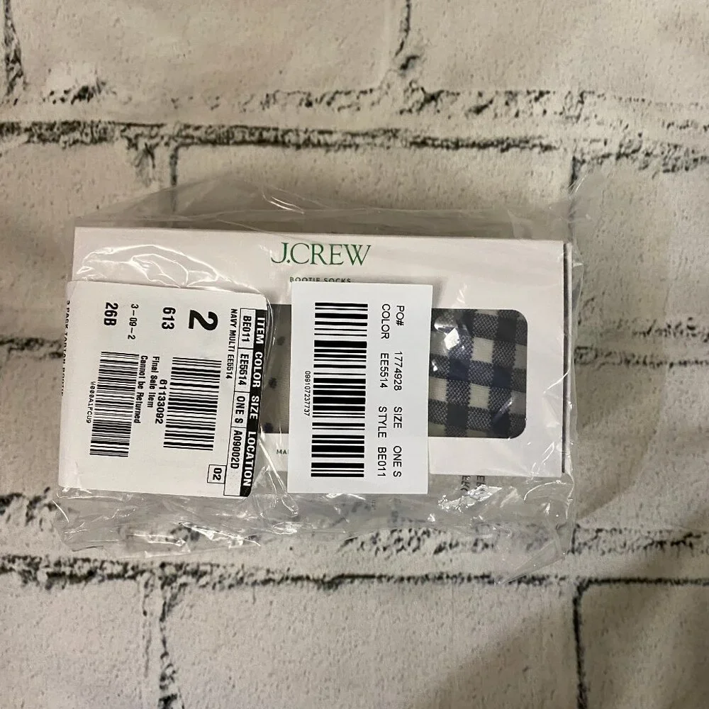 J. Crew Tartan bootie socks three-pack